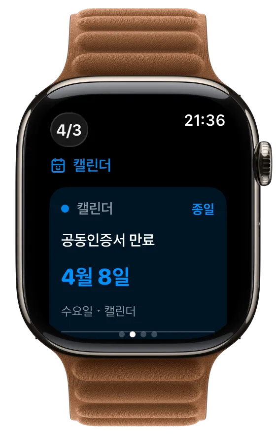 Apple Watch 일정 확인 화면